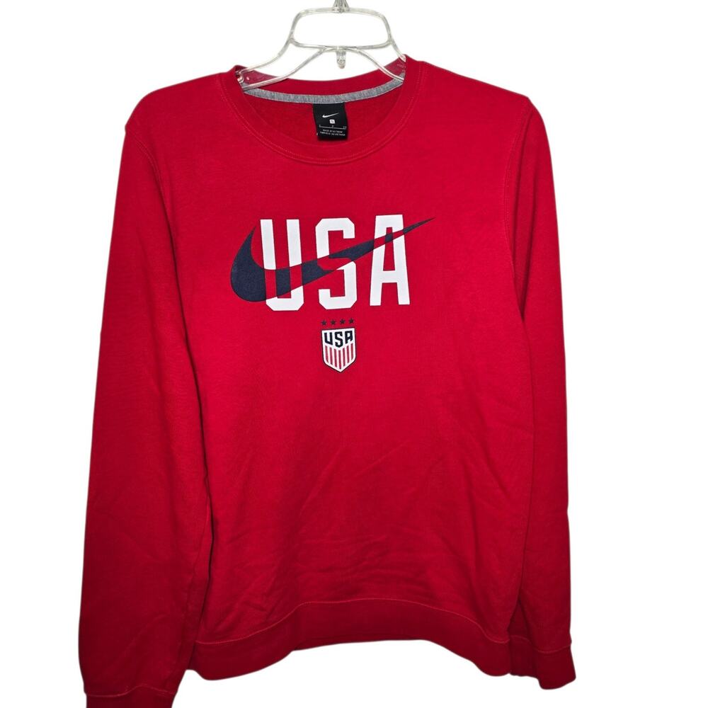 Nike Red US Soccer Crest Swearshirt Size Small Pristine Condition USA